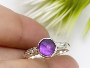 Anillo Solitario Amatista